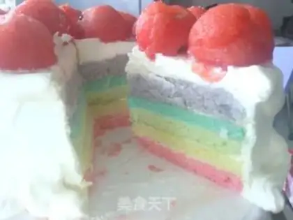 Make Rainbow watermelon cake step 9