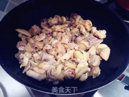 Make Little abalone dry chicken step 3