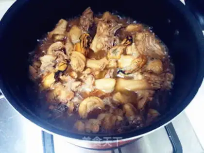 Make Little abalone dry chicken step 6