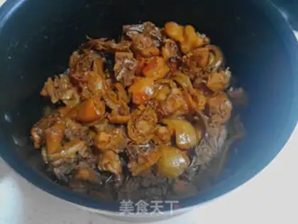 Make Little abalone dry chicken step 8