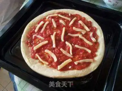 Make Shrimp salmon pizza step 3