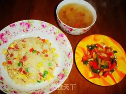 Make Yangzhou fried rice step 6