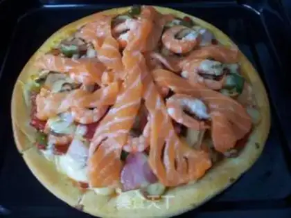 Make Shrimp salmon pizza step 8