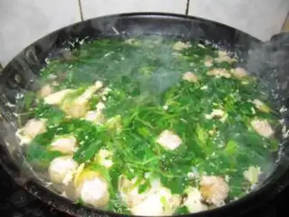 Make Spinach meatball soup step 11