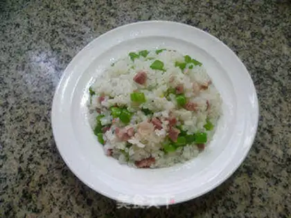 Make Plum bean pork fried rice step 9