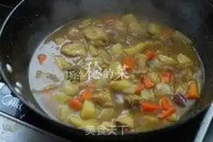 Make Golden curry with a big duck step 13