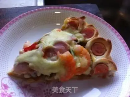 Make Pizza by the seafood flower step 20