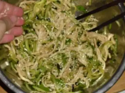 Make The cucumber chicken step 7