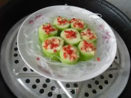 Make Garlic fan silk melon step 5