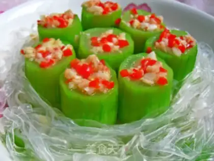 Make Garlic fan silk melon step 6