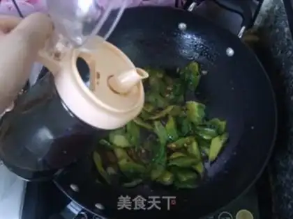 Make The beanfish fried the bitter melon step 8