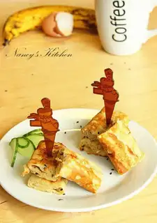 Make Banana egg burrito step 11