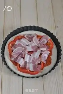 Make A thick shrimp bacon pizza step 9