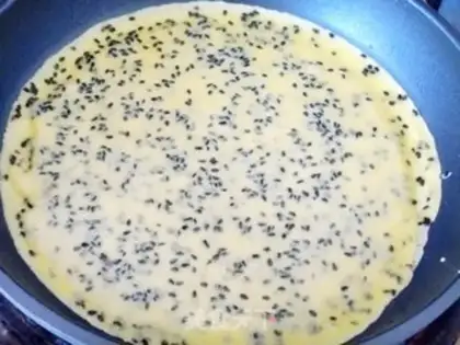 Make Black sesame egg cake step 5
