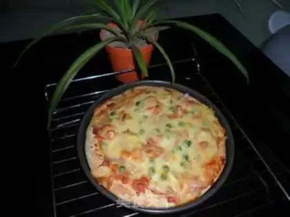 Make Chicken pizza with shrimp step 12