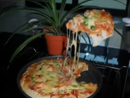 Make Chicken pizza with shrimp step 13