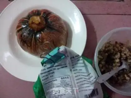 Make Pumpkin green bean rice step 0