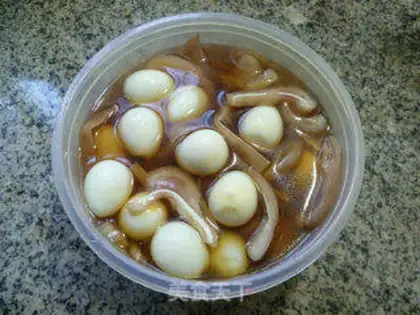 Make Porky ears, quail eggs step 7