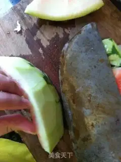 Make The little wood is cold with watermelon skin step 3