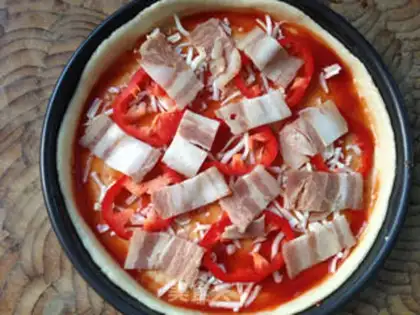 Make Shrimp bacon pizza step 8