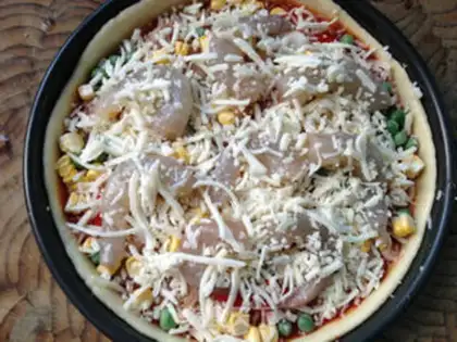 Make Shrimp bacon pizza step 11