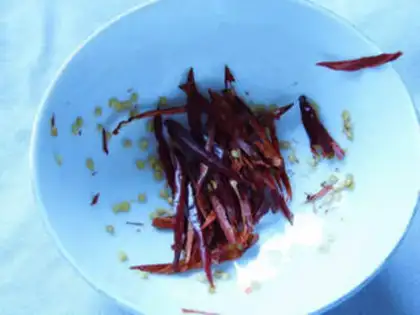 Make Spicy meat rice step 2