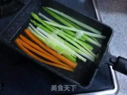 Make Burn the vegetable rolls and the eggs step 0