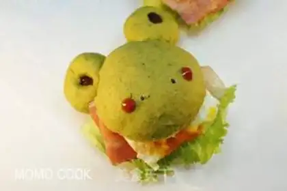 Make Little frog spinach burger step 9
