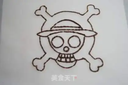 Make Luffy Pirate Flag Cake roll step 8