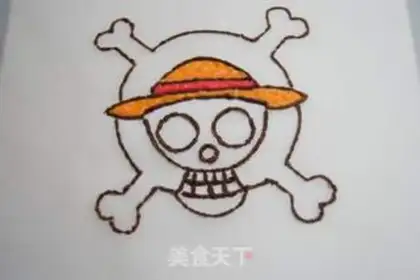 Make Luffy Pirate Flag Cake roll step 9