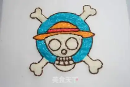Make Luffy Pirate Flag Cake roll step 12