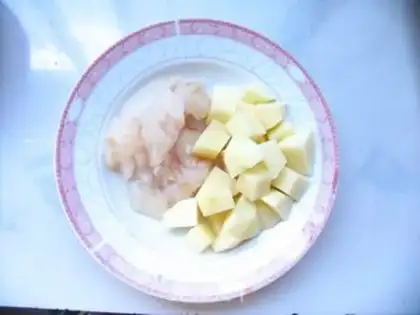Make Cardiac cod cake step 1