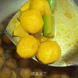 Make Curry fishballs step 11