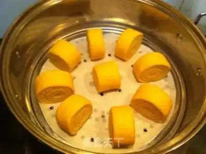 Make Milky pumpkin double-coloured buns step 9