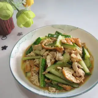Make Pork oil tofu cucumber step 7