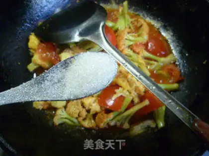 Make Eggs and tomatoes and broccoli step 13