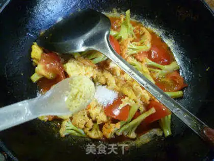 Make Eggs and tomatoes and broccoli step 15