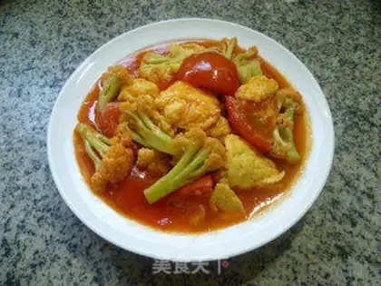 Make Eggs and tomatoes and broccoli step 17