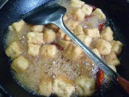 Make The soy bean curds burn the meat step 10