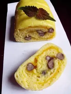 Make Pumpkin red bean roll step 11