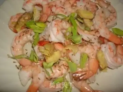 Make Mediterranean red shrimp olive salad step 1