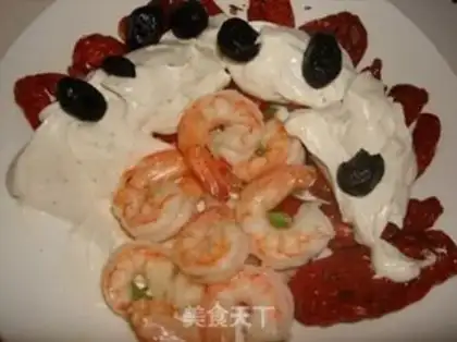 Make Mediterranean red shrimp olive salad step 5
