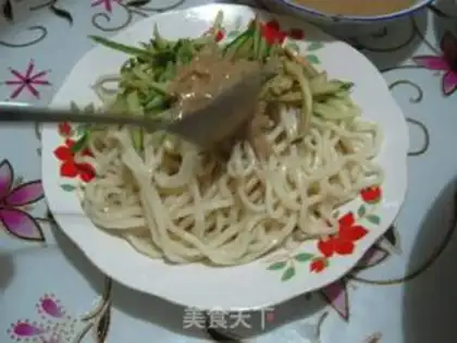 Make Sesame sauce cucumber noodles step 7