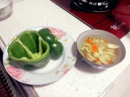Make Three peppers step 1