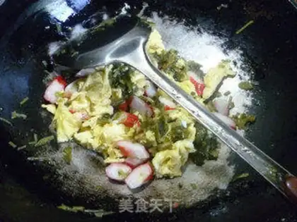 Make Pickled crab willow fried eggs step 6