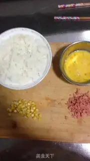 Make Sweet egg fried rice step 0