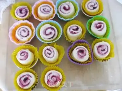 Make Milk and blueberry rolls step 9