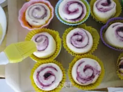 Make Milk and blueberry rolls step 12