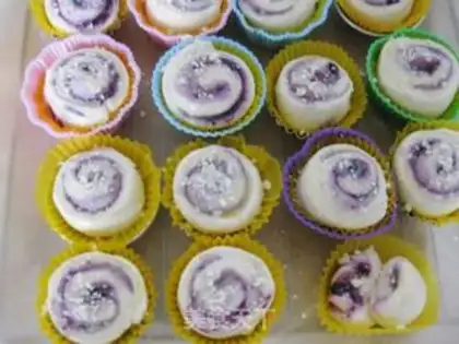 Make Milk and blueberry rolls step 13