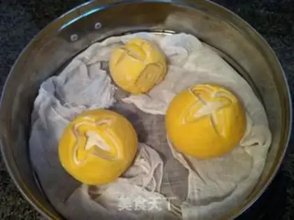 Make Pumpkin double-coloured buns step 10